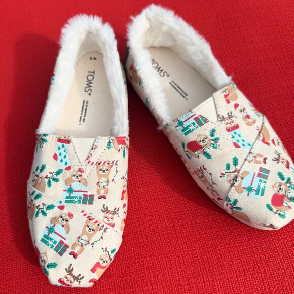 TOMS Alpargata Christmas Sloths Shoes Slippers - Womens Size US 5 - NWOT - Picture 8 of 8